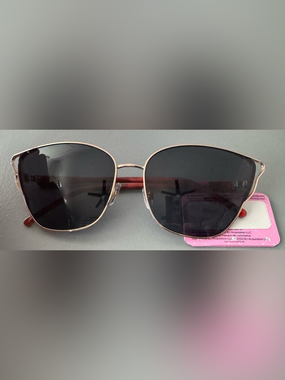 Betsey Johnson cat-eye butterfly shaped Black Lens Sunglasses with leopard print - Picture 1 of 5